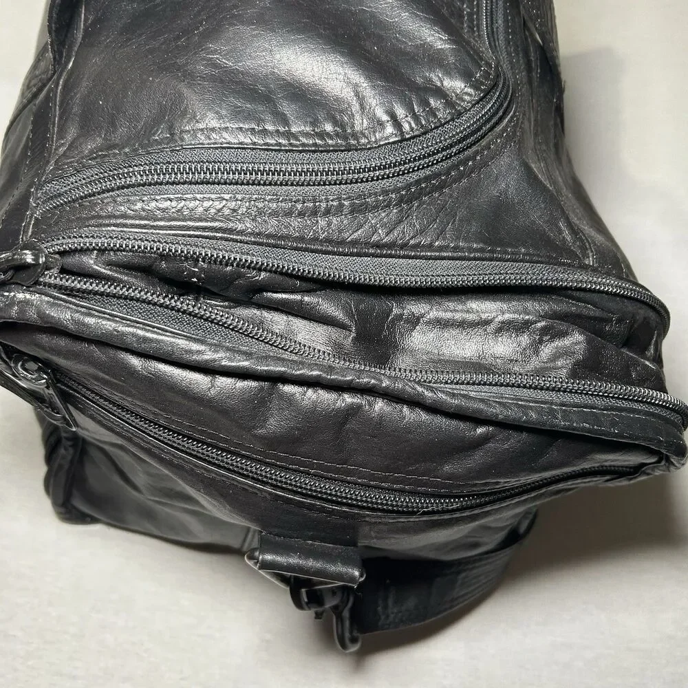 Vintage Tumi Alpha Square Duffle Bag Black Napa Leather Rare Luggage Weekender
